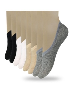 Eedor Women's 3 to 8 Pack Thin No Show Socks Non Slip Flat Boat Line