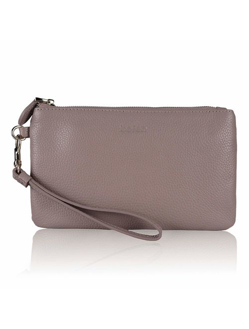 Befen Women's Leather Wristlet Clutch Wallet, Smartphone Wristlet Purse Signature Wallet