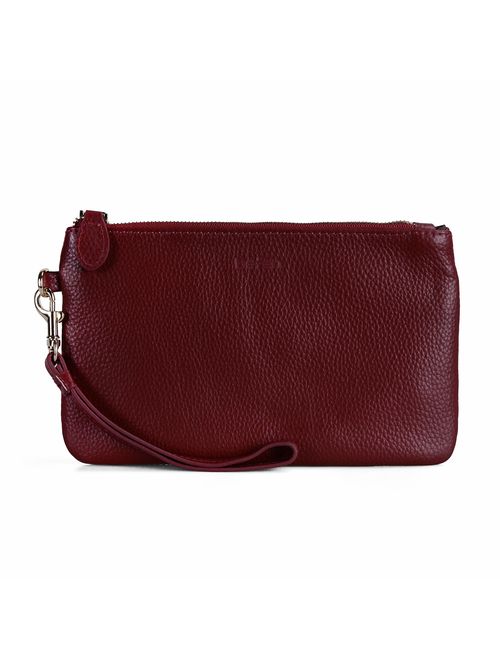 Befen Women's Leather Wristlet Clutch Wallet, Smartphone Wristlet Purse Signature Wallet