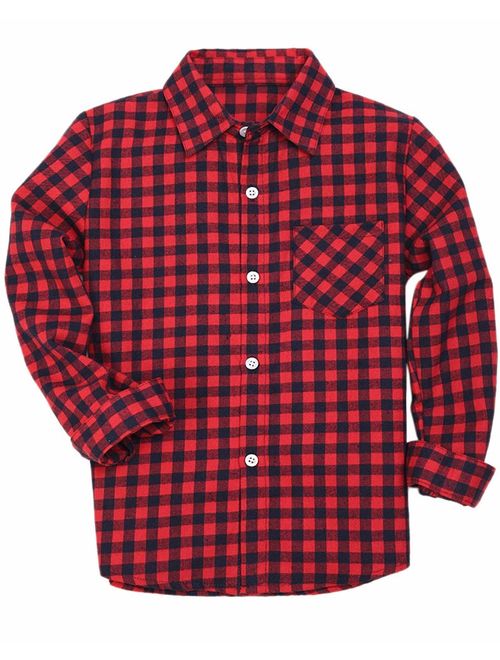 Sangtree Cotton Plaid Button Down Flannel Shirt, 3 Months -Men XXL