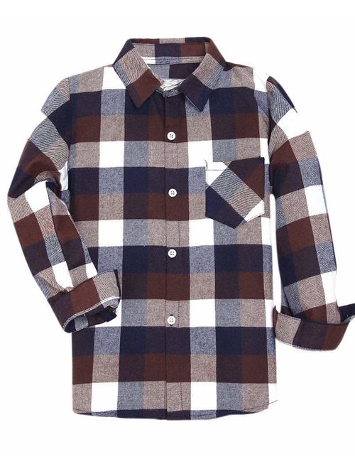 Sangtree Cotton Plaid Button Down Flannel Shirt, 3 Months -Men XXL