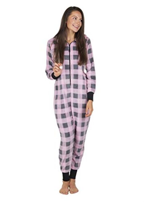 Totally Pink Women's Warm and Cozy Plush Adult Onesies for Women One Piece Novelty Pajamas