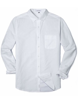 MUSE FATH Men's Oxford Dress Shirt-Cotton Casual Regular Fit Long Sleeve Shirt