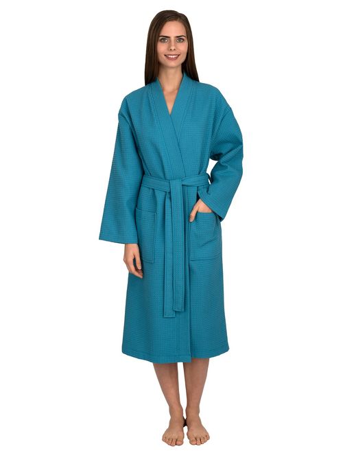 TowelSelections Turkish Cotton Waffle Bathrobe Kimono Waffle Robe