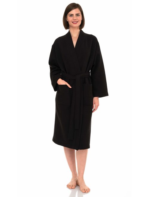 TowelSelections Turkish Cotton Waffle Bathrobe Kimono Waffle Robe