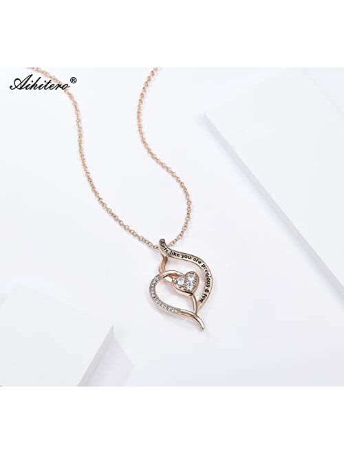 Aihitero Christmas Gifts, Always My Mother/Sister/Niece Forever My Friend Heart Pendant Necklace