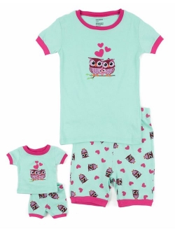 Shorts Kids & Toddler Pajamas Matching Doll & Girls Pajamas 100% Cotton Owl Pjs Set (2-10 Years) Fits American Girl