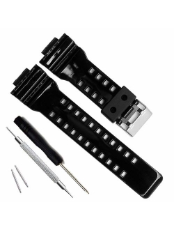 OliBoPo Natural Resin Replacement Watch Band Strap for Casio Mens G-Shock GD120/GA-100/GA-110/GA-100C