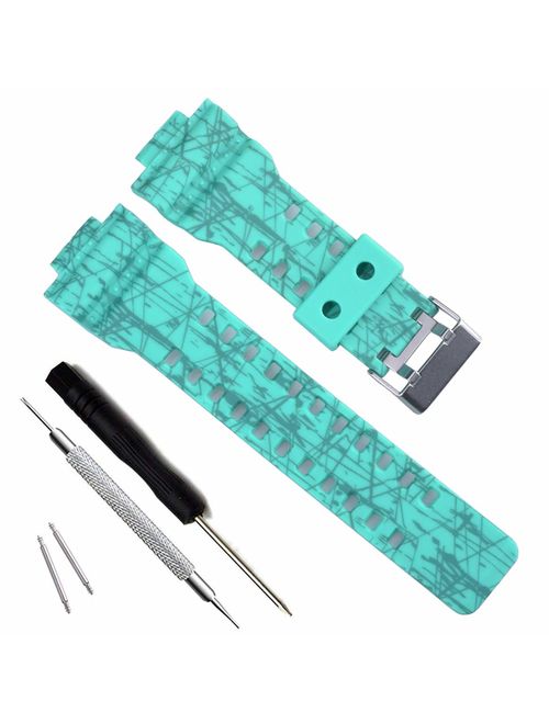 OliBoPo Natural Resin Replacement Watch Band Strap for Casio Mens G-Shock GD120/GA-100/GA-110/GA-100C