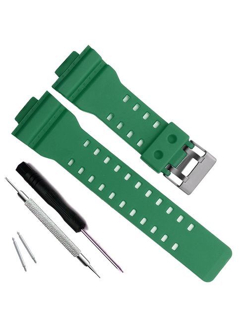 OliBoPo Natural Resin Replacement Watch Band Strap for Casio Mens G-Shock GD120/GA-100/GA-110/GA-100C