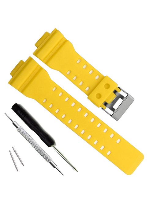 OliBoPo Natural Resin Replacement Watch Band Strap for Casio Mens G-Shock GD120/GA-100/GA-110/GA-100C