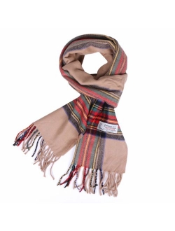 Plaid Cashmere Feel Classic Soft Luxurious Winter Scarf For Men Women