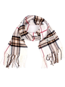 Plaid Cashmere Feel Classic Soft Luxurious Winter Scarf For Men Women