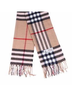 Plaid Cashmere Feel Classic Soft Luxurious Winter Scarf For Men Women