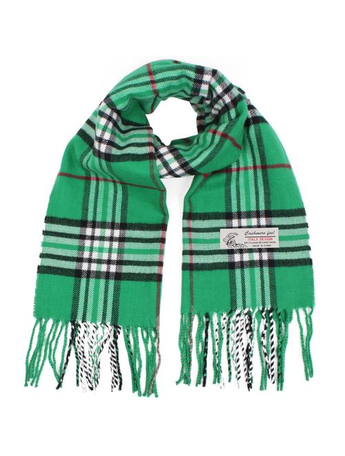 Plaid Cashmere Feel Classic Soft Luxurious Winter Scarf For Men Women