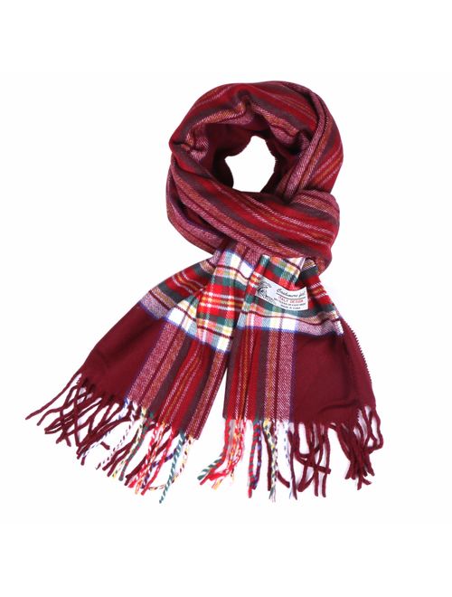 Plaid Cashmere Feel Classic Soft Luxurious Winter Scarf For Men Women