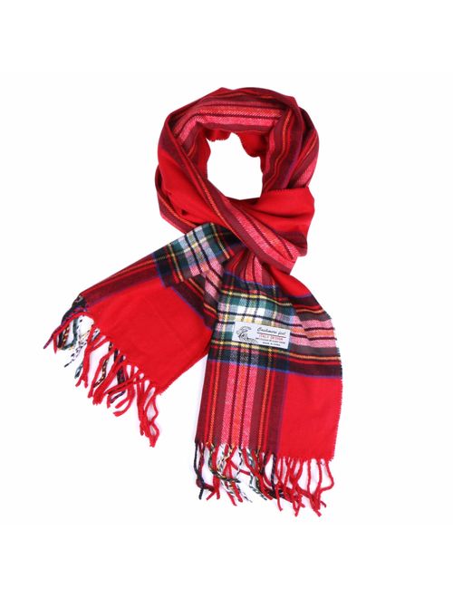 Plaid Cashmere Feel Classic Soft Luxurious Winter Scarf For Men Women