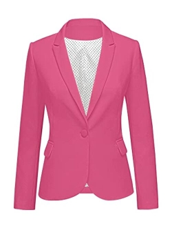 LookbookStore Womens Notched Lapel Pocket Button Work Office Blazer Jacket Suit