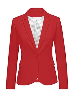 LookbookStore Womens Notched Lapel Pocket Button Work Office Blazer Jacket Suit