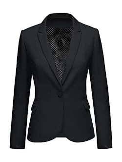 LookbookStore Womens Notched Lapel Pocket Button Work Office Blazer Jacket Suit