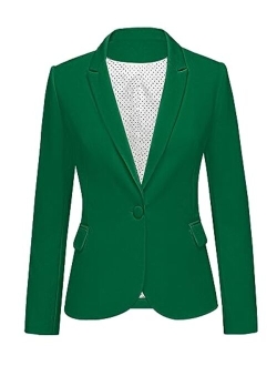 LookbookStore Womens Notched Lapel Pocket Button Work Office Blazer Jacket Suit