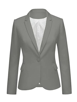 LookbookStore Womens Notched Lapel Pocket Button Work Office Blazer Jacket Suit