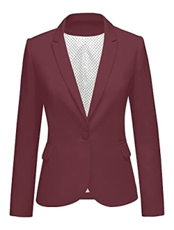 LookbookStore Womens Notched Lapel Pocket Button Work Office Blazer Jacket Suit