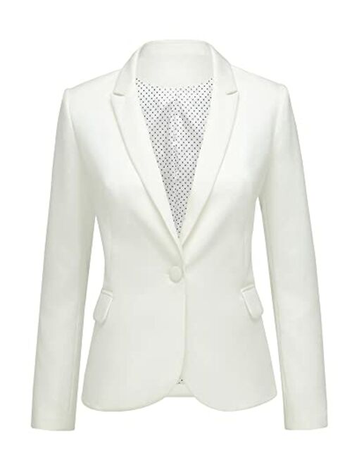 LookbookStore Womens Notched Lapel Pocket Button Work Office Blazer Jacket Suit