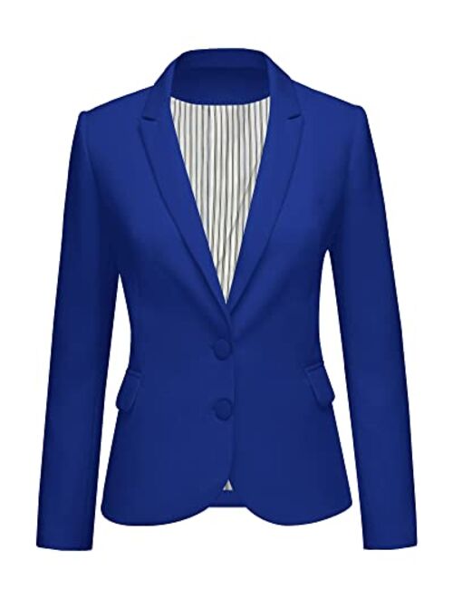 LookbookStore Womens Notched Lapel Pocket Button Work Office Blazer Jacket Suit