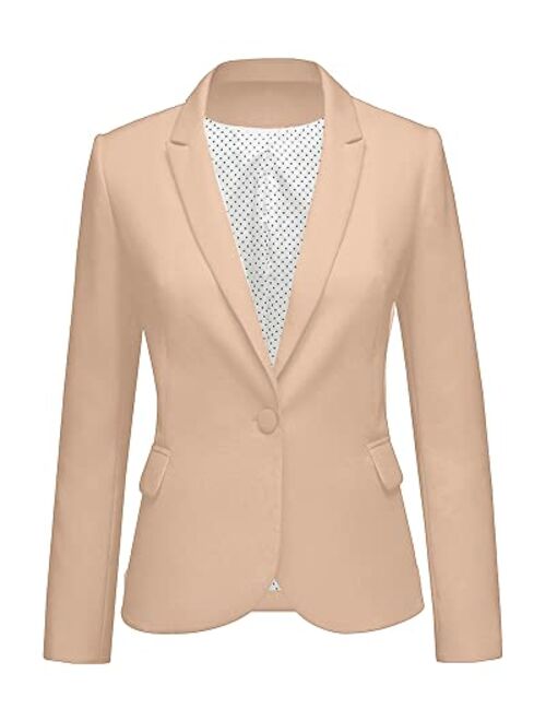 LookbookStore Womens Notched Lapel Pocket Button Work Office Blazer Jacket Suit