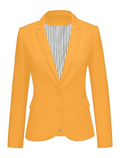 LookbookStore Womens Notched Lapel Pocket Button Work Office Blazer Jacket Suit