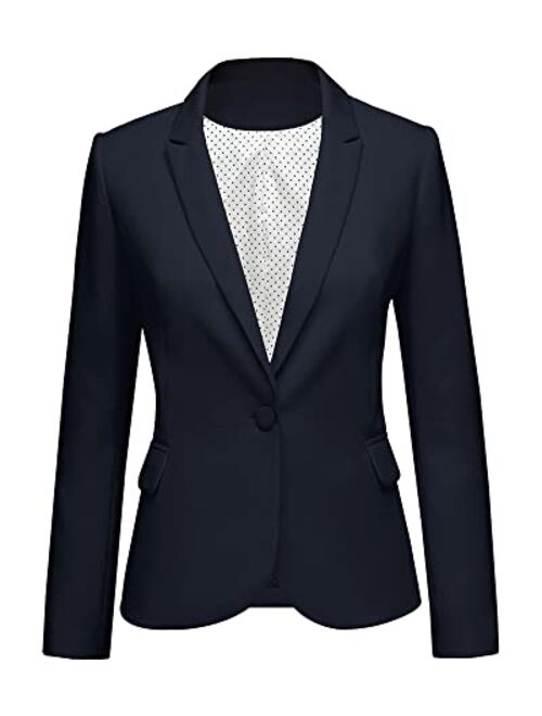 LookbookStore Womens Notched Lapel Pocket Button Work Office Blazer Jacket Suit