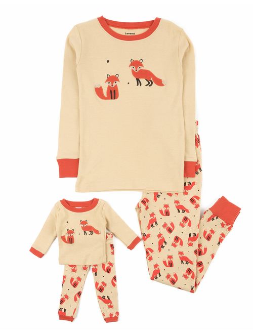 Leveret Kids & Toddler Pajamas Matching Doll & Girls Pajamas 