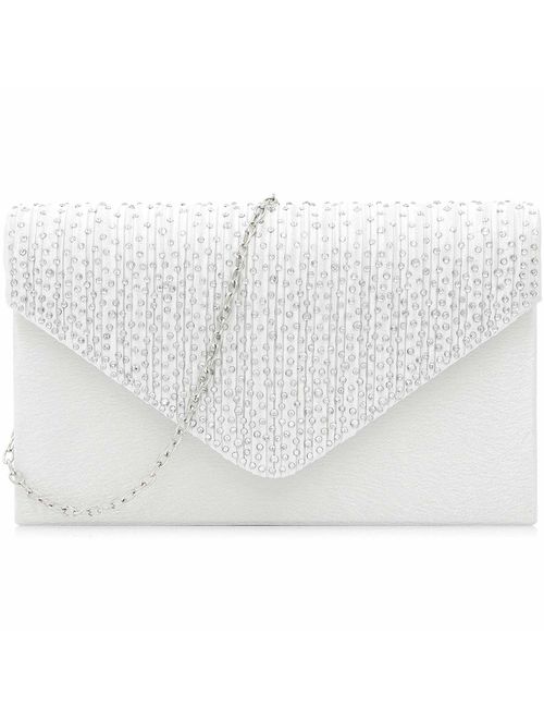 Milisente Evening Bag for Women, Glitter Rhinestone Wedding Evening Purse Crystal Envelope Crossbody Shoulder Clutch Bags