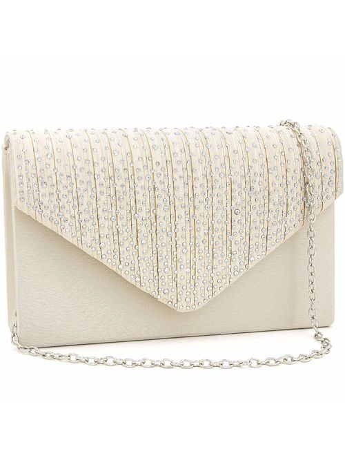 Milisente Evening Bag for Women, Glitter Rhinestone Wedding Evening Purse Crystal Envelope Crossbody Shoulder Clutch Bags