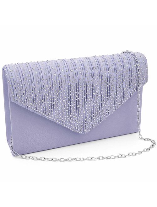 Milisente Evening Bag for Women, Glitter Rhinestone Wedding Evening Purse Crystal Envelope Crossbody Shoulder Clutch Bags