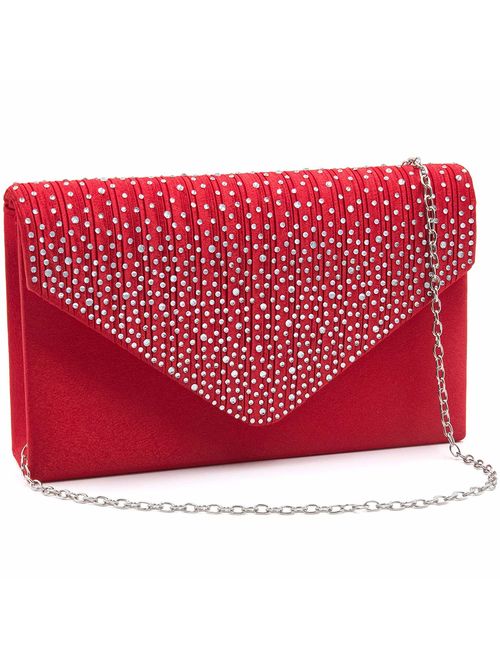 Milisente Evening Bag for Women, Glitter Rhinestone Wedding Evening Purse Crystal Envelope Crossbody Shoulder Clutch Bags