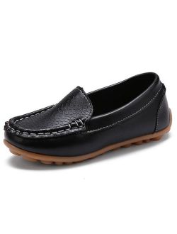 RVROVIC Kids Girls Boys Slip-on Loafers Oxford PU Leather Flats Shoes(Toddler/Little Kid)