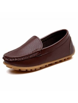 RVROVIC Kids Girls Boys Slip-on Loafers Oxford PU Leather Flats Shoes(Toddler/Little Kid)