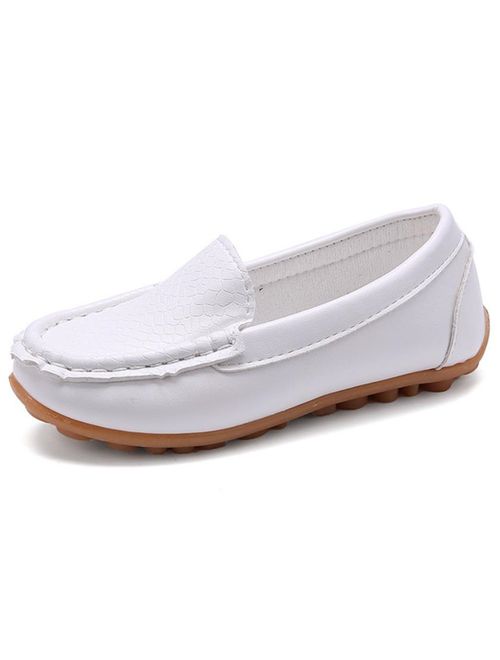 RVROVIC Kids Girls Boys Slip-on Loafers Oxford PU Leather Flats Shoes(Toddler/Little Kid)