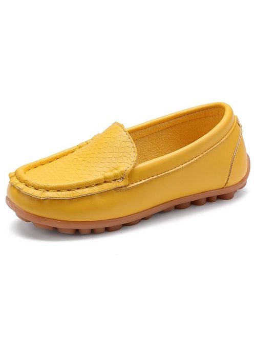 RVROVIC Kids Girls Boys Slip-on Loafers Oxford PU Leather Flats Shoes(Toddler/Little Kid)