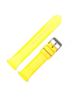 Marathon Watch Rubber Watch Strap with Non-Magnetic 316L Buckle and 2 Swiss Made Stainless Steel Shoulder-Less Spring Bars Included - 20mm - Made in Italy - Available in 