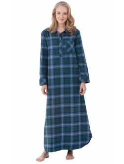 Women's Flannel Nightgown Plaid - Cotton Flannel Nightgown Womens