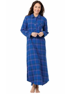 Women's Flannel Nightgown Plaid - Cotton Flannel Nightgown Womens