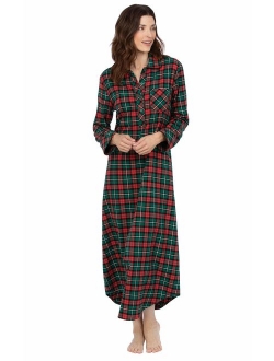 Women's Flannel Nightgown Plaid - Cotton Flannel Nightgown Womens