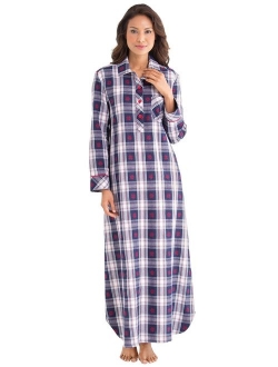 Women's Flannel Nightgown Plaid - Cotton Flannel Nightgown Womens