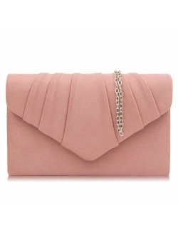 Women Evening Bag Velvet Pleated Clutch Purse Envelope Clutches