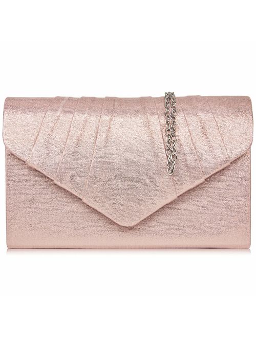 Milisente Women Evening Bag Velvet Pleated Clutch Purse Envelope Clutches