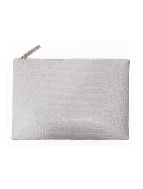 NIGEDU Women Clutches Crocodile Grain PU Leather Envelope large Clutch Bag