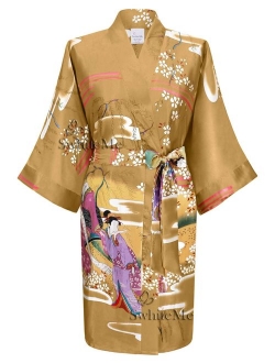 Swhiteme Women's Kimono Robe, Short